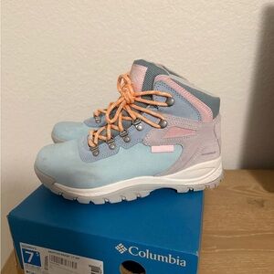 Columbia Waterproof Hiking Boots - Light Blue and Pink